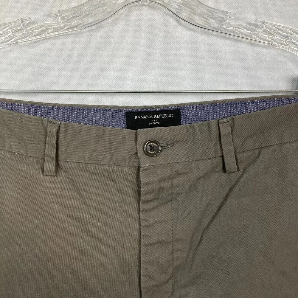 Banana Republic Pants Mens Sz 38 Beige Cotton Emerson Chino Flat Front Khaki Tan